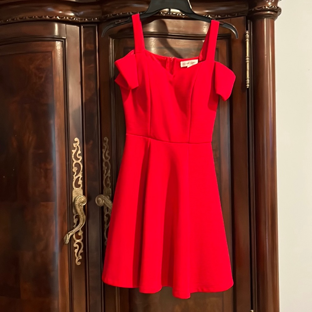 XS Red off shoulder Semi formal dress